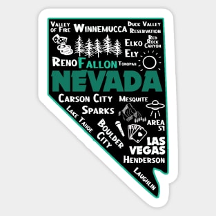 Fallon Nevada Map Las Vegas Winnemucca Reno Elko Ely Carson City Boulder City Sticker